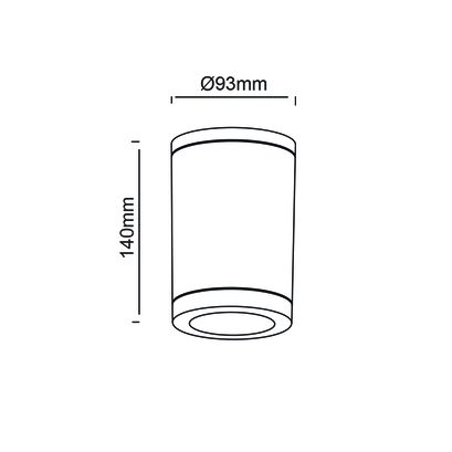 GU10 КРЪГЪЛ ПЛАФОН 230V AC МАТОВО ЧЕРЕН IP65 GU10 MAX.7W