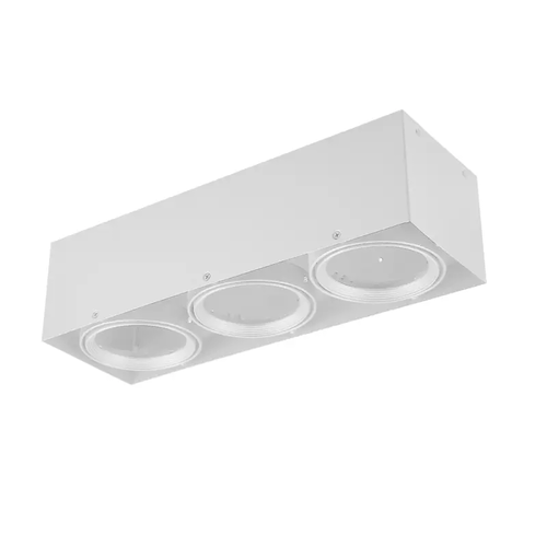 ^ ПЛАФОНЕН ПРОЖЕКТОР AR111 ТРОЕН БЯЛ 150x450x120