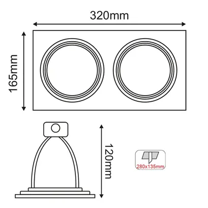 SPOT AR111 XMS DOUBLE WHITE SQUARE 320x165