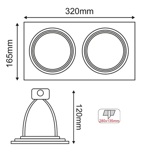 SPOT AR111 XMS DOUBLE WHITE SQUARE 320x165 - изображение 2
