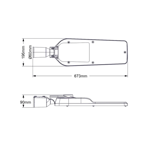 ^LED STREET LUMINAIRE 100W 14000LM 4000K 150⁰ x 75⁰ CLASS II IP66 10kV 230V AC IP66 - изображение 2