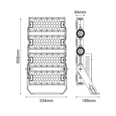 LED МОЩЕН ПРОЖЕКТОР 480W, 74400LM, 5000K, 60°, 230V AC, IP65, IK10