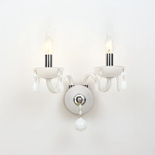 АПЛИК NETTO 2XE14 БЯЛ КРИСТАЛ + ХРОМИРАН МЕТАЛ 38X31CM TULIA