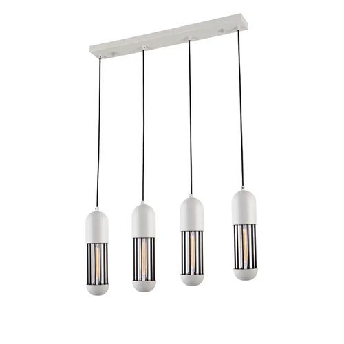 ВИСЯЩО ОСВЕТИТЕЛНО ТЯЛО NETTO 4ΧΕ27 БЯЛ МЕТАЛИК 65X8XH120CM LAB