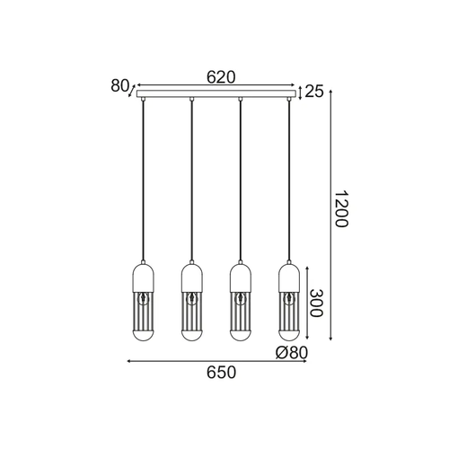 ВИСЯЩО ОСВЕТИТЕЛНО ТЯЛО NETTO 4ΧΕ27 БЯЛ МЕТАЛИК 65X8XH120CM LAB - изображение 2