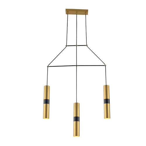 ВИСЯЩО ОСВЕТИТЕЛНО ТЯЛО NETTO 3XGU10 МЕСИНГОВ МЕТАЛИК 66X8XH150CM DA VINCI