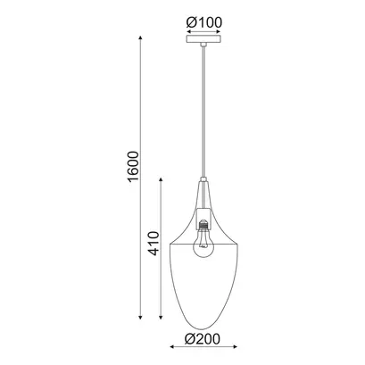 NETTO PENDANT L/F 1ΧΕ27 METAL POLISHED BRASS Φ23ΧΗ43Χ160C PLEIADES