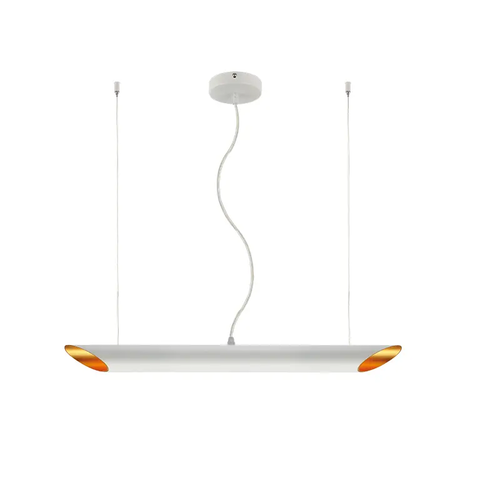 NETTO PENDANT 2ΧGU10 METAL WHITE+GOLD Φ6Χ80XH120CM TITAN