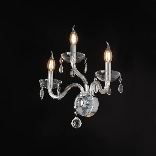NETTO WALL LUMINAIR 3XE14 CLEAR CRYSTAL + CHROME METAL 38X40CM TULIA