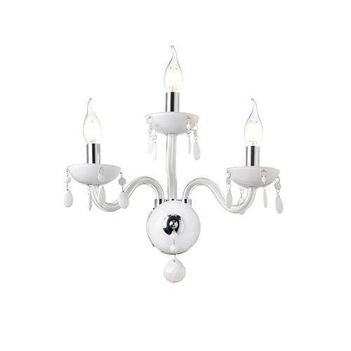 АПЛИК NETTO 3XE14 БЯЛ КРИСТАЛ + ХРОМИРАН МЕТАЛ 38X40CM TULIA