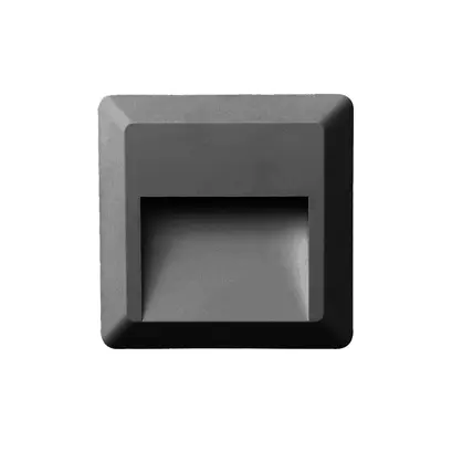 LED АПЛИК КВАДРАТЕН ТЪМНО СИВ 230V AC IP65 2W 3000K 100LM RA80