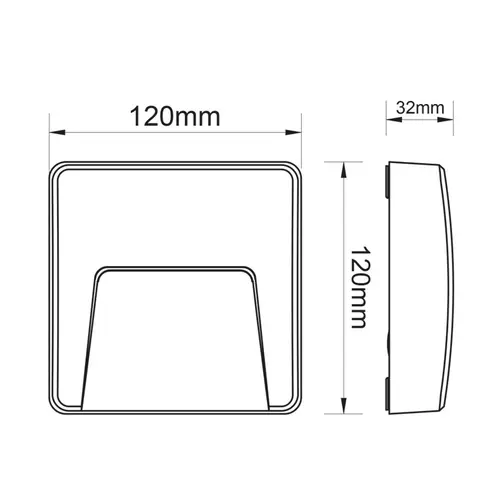 LED WALL SQUARE LUMINAIRE GREY 230V AC IP65 3W 3000K 200LM RA80 - изображение 2