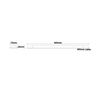 LED ЛИНЕЙНО ОСВЕТИТЕЛНО ТЯЛО 19W 1700LM 4000K 120° 230V AC IP40 Ra>80 30.000HRS 600mm