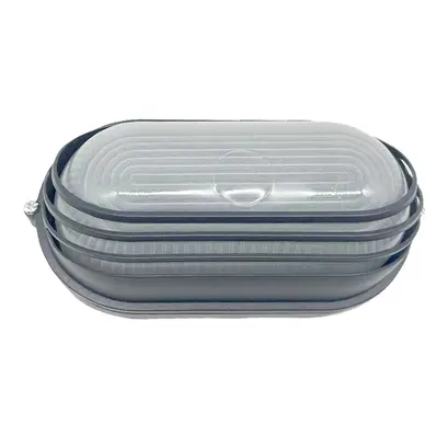 КОРАБНА ЛАМПА ОВАЛНА 21cm СЪС СИВ КАПАК RAL7016M