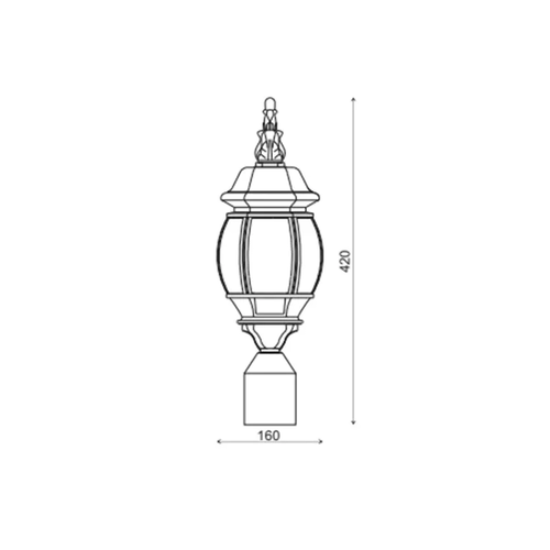 WALL GARDEN LIGHT ΙΡ44 Ε27 max.60W  RAL C0026 - изображение 2