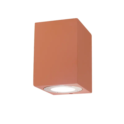 ^SQUARE WALL MOUNTED LUMINAIRE IP65 GU10 TERRACOTTA CEMENT