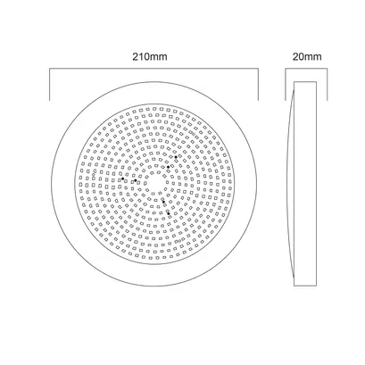 ^ LED ТЪНЪК ПЛАСТМАСОВ ОСВЕТИТЕЛ ЗА БАСЕЙН 20W 4000K 2200LM 110° IP68 12V DC Φ210Χ20mm