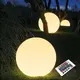 СОЛАРНА/ПРЕЗАРЕЖДАЕМА RGBW LED ТОПКА D25cm IP54 LiFePO4 1800mAh