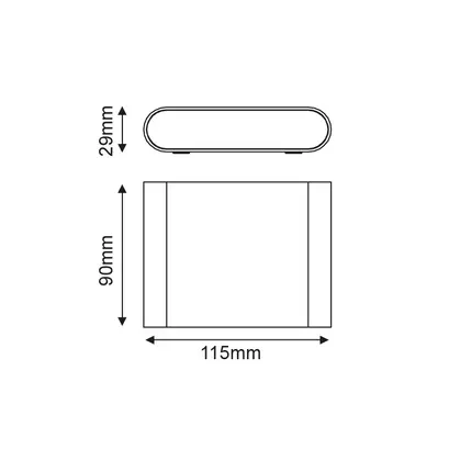 LED SMD АПЛИК 7W 310LM 60° 230V AC 3.000K ТЪМНО СИВ CRI80 IP54 30.000HRS