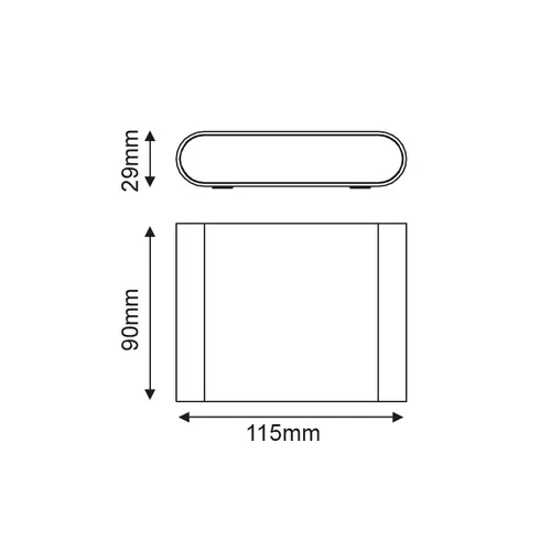 LED SMD АПЛИК 7W 310LM 60° 230V AC 3.000K ТЪМНО СИВ CRI80 IP54 30.000HRS - изображение 2