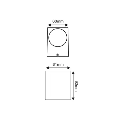 GU10 АПЛИК 230V AC ТЪМНО СИВ IP65 MAX.35W