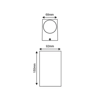 GU10 АПЛИК 230V AC ЗЛАТИСТО ЧЕРЕН IP65 MAX.2X35W