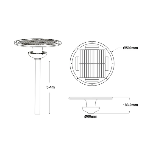 LED СОЛАРНО ГРАДСКО ОСВЕТИТЕЛНО ТЯЛО 25W 4000K 2000LM RA80 IP65 50000HRS - изображение 2