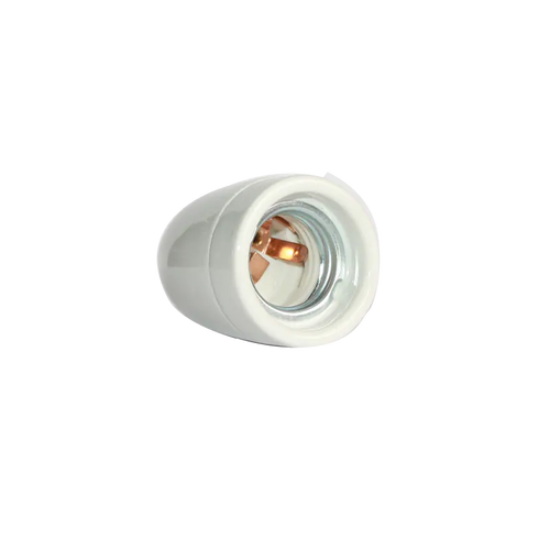 LAMPHOLDER WHITE E27 1/8 PORCELAIN HEAVY DUTY
