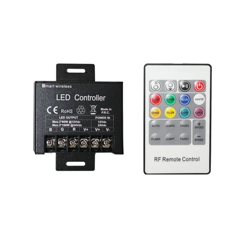 МОЩНОСТ RGB КОНТРОЛ  ЛЕД  20A 240W/12V 480W/24V & RF  ОТДЕЛЕЧЕН
