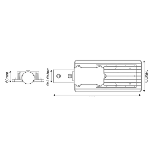 LED STREET LUMINAIRE 30W 3000LM 4000K 120X50˚ CLASS I 230V AC IP66 - изображение 2
