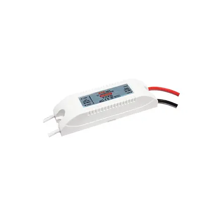 МИНИ ПЛАСТМАСОВ CV LED ДРАЙВЕР 12W 230V AC-12V DC 1A IP20 С КАБЕЛИ