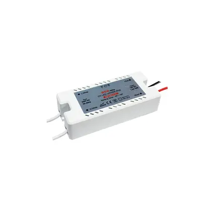 МИНИ ПЛАСТМАСОВ CV LED ДРАЙВЕР 18W 230V AC-12V DC 1.5A IP20 С КАБЕЛИ