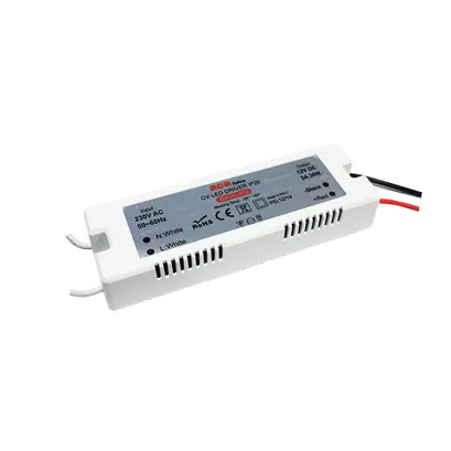 МИНИ ПЛАСТМАСОВ CV LED ДРАЙВЕР 36W 230V AC-12V DC 3A IP20 С КАБЕЛИ
