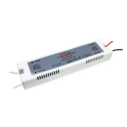 МИНИ ПЛАСТМАСОВ CV LED ДРАЙВЕР 48W 230V AC-24V DC 2A IP20 С КАБЕЛИ