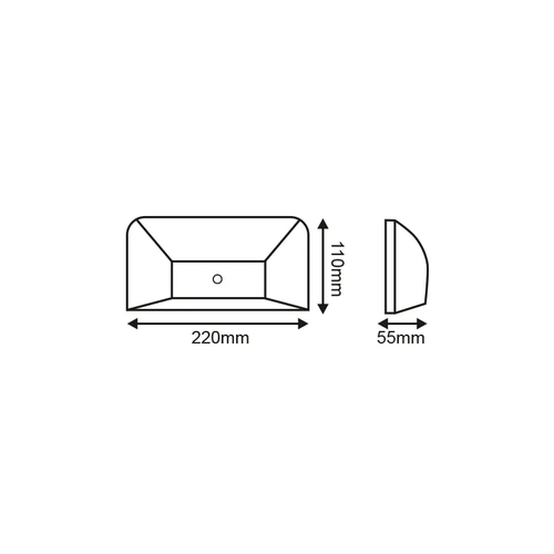 АПЛИКА ЗА СТЕНА СИВА PC-PIR SENSOR max6m 230V IP65 6W3.000K 350lm - изображение 2