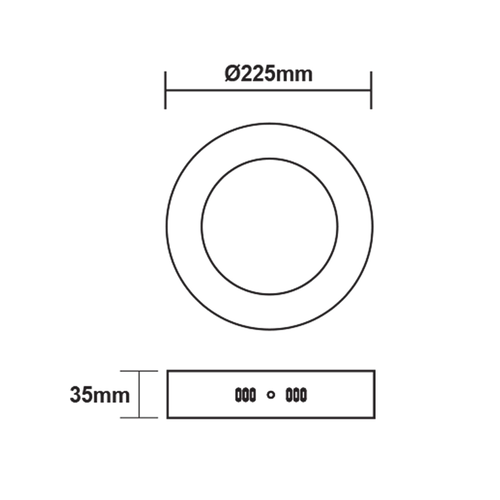 LED ТЪНЪК ПАНЕЛ БЯЛ КРЪГЪЛ ЗА ВЪНШЕН МОНТАЖ 18W 3000K 1700Lm Φ209mm 230V AC Ra80 - изображение 2