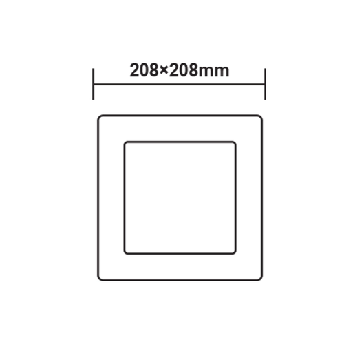 LED ТЪНЪК ПАНЕЛ БЯЛ КВАДРАТЕН ЗА ВЪНШЕН МОНТАЖ 18W 4000K 1800Lm 208x208mm 230V AC Ra80 - изображение 2