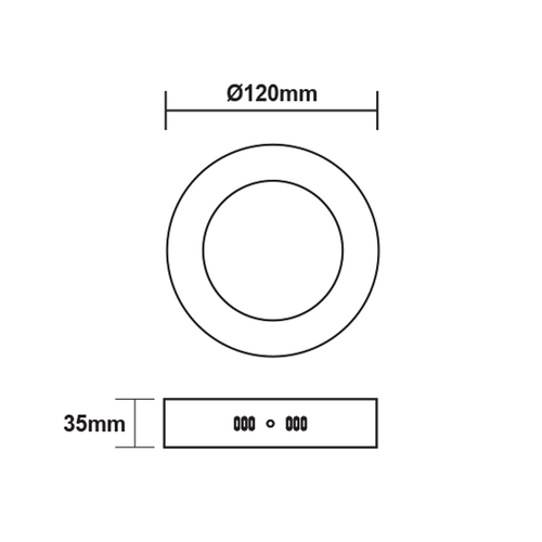LED ТЪНЪК ПАНЕЛ БЯЛ КРЪГЪЛ ЗА ВЪНШЕН МОНТАЖ 6W 3000K 450Lm Φ117mm 230V AC Ra80 - изображение 2