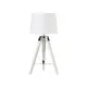 ^TABLE LIGHTING 1ΧΕ27 WOOD+WHITE SHADE + CHROME METAL Φ30XH65CM MOUSSE