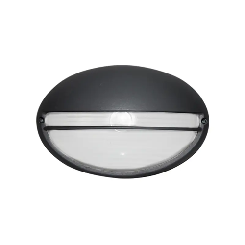 WALL LAMP OVAL  21.5CM WITH COVER GREY RAL7016M