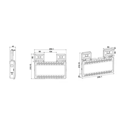 НЕПОСТОЯННО АВАРИЙНО LED IP65 2X2W 3 ЧАСА 500LM 6000K 230V AC, С БУТОН ЗА ТЕСТ И ФУНКЦИЯ ЗА САМОТЕСТ
