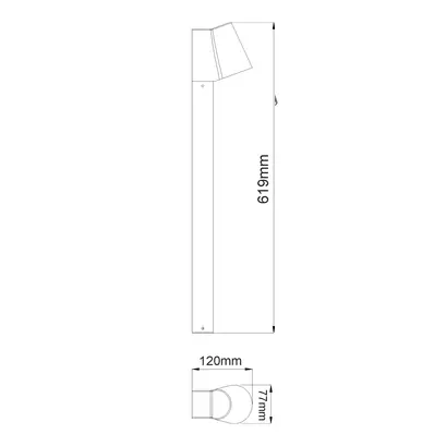 LED COB POST LUMINAIRE 6W 400LM 100° 230V AC 3.000K DARK GREY CRI80 IP54 30.000HRS