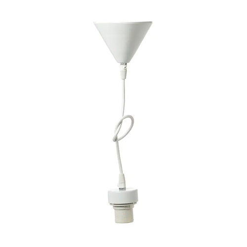 SUSPENSION WHITE METAL BASE & WHITE FABRIC CABLE Ε27