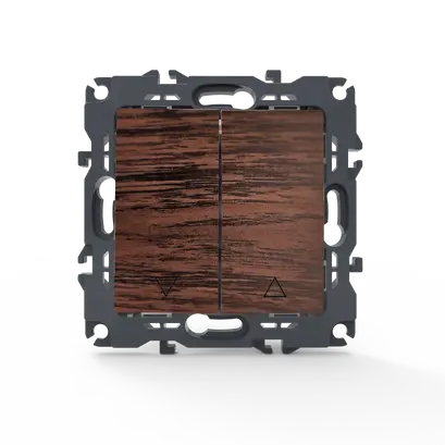 PRIME 2 GANG SHUTTER SWITCH SCREWLESS 1-1P 10AX 250VAC IP20 WOOD