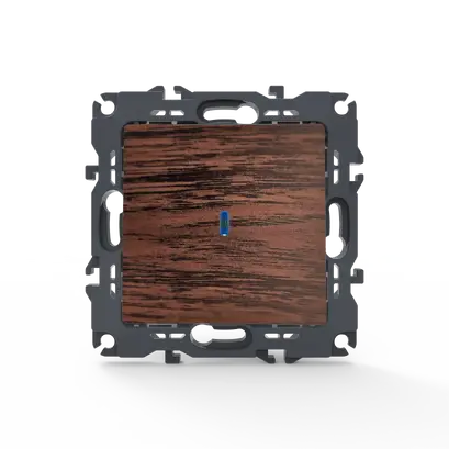 PRIME 1 GANG 2 WAY SWITCH & LED LOCATOR LAMP (ON-OFF) SCREWLESS 1P 10AX 250VAC IP20 WOOD