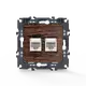 PRIME TELEPHONE SOCKET 2xRJ11 CAT3 IP20 WOOD