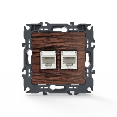 PRIME TELEPHONE SOCKET 2xRJ11 CAT3 IP20 WOOD