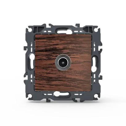 PRIME TV SOCKET END-LINE MALE CONNECTOR & SURGE PROTECTION IP20 WOOD