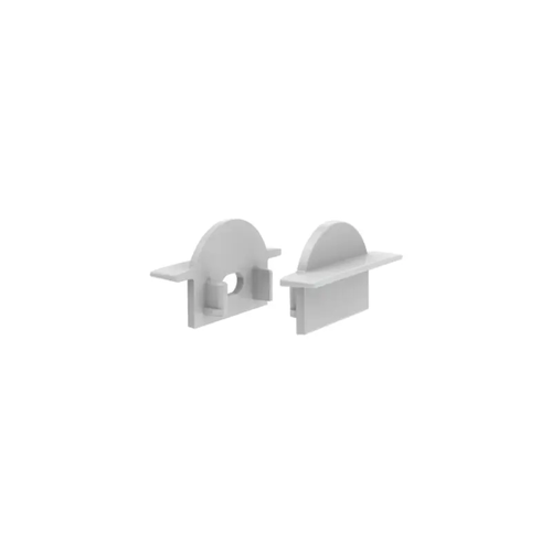 PHASE OUT SET OF GREY PLASTIC END CAPS FOR P101, 1 WITHOUT HOLE & 1 WITH HOLE