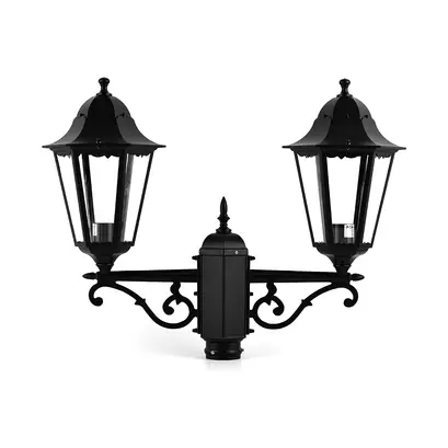 ДВОЙНО ГРАДИНСКО ОСВЕТЛЕНИЕ ЧЕРНО МАТ RAL9005M 23.5Χ44,5cm Φ60 RAL C0026